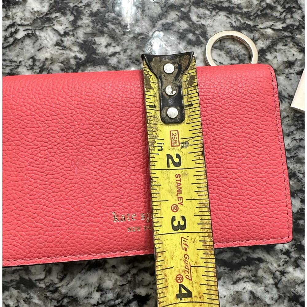 KATE SPADE MARGAUX Small Key Ring Wallet Refined Grain Peach Leather MSRP$98 - Picture 8 of 8